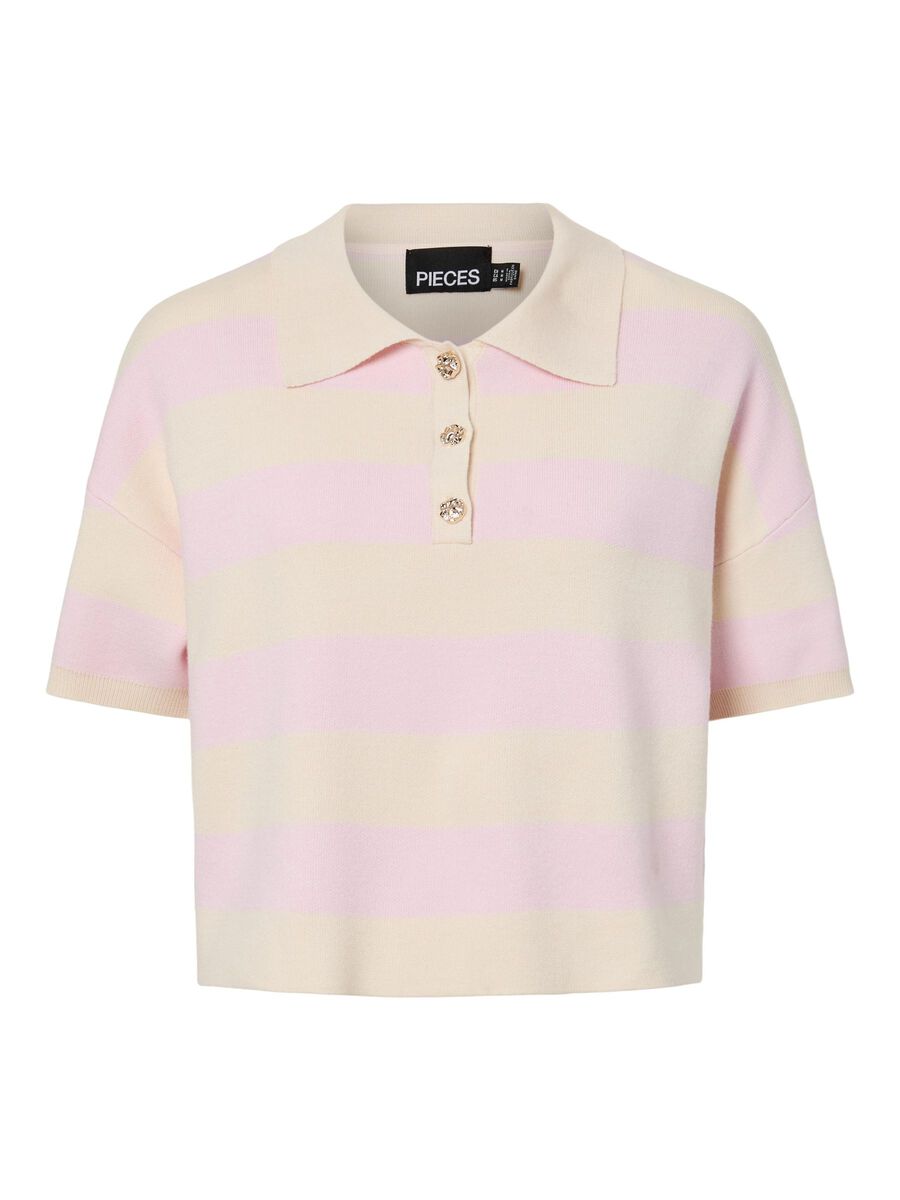 Pieces PCJASSY POLOHEMD AUS STRICK, Pink Tulle, highres - 17161986_PinkTulle_1229345_001.jpg
