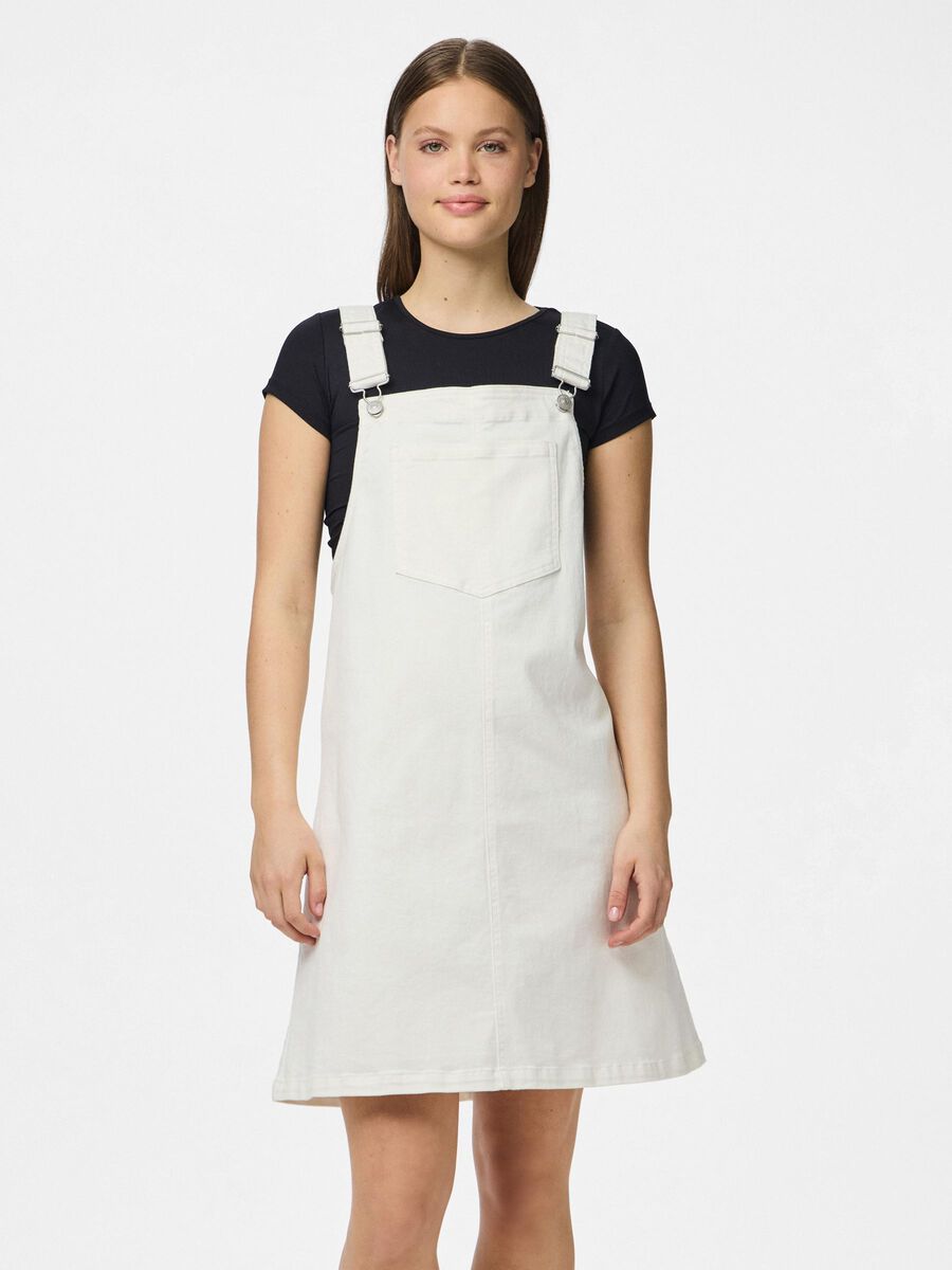 Pieces PCMONICA DENIM  SPENCER DRESS, Bright White, highres - 17161328_BrightWhite_003.jpg