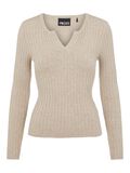 Pieces LANGERMET STRIKKET TOPP, Warm Taupe, highres - 17112124_WarmTaupe_001.jpg