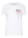 Pieces KATOENEN BEDRUKT T-SHIRT, Bright White, highres - 17101378_BrightWhite_738044_001.jpg