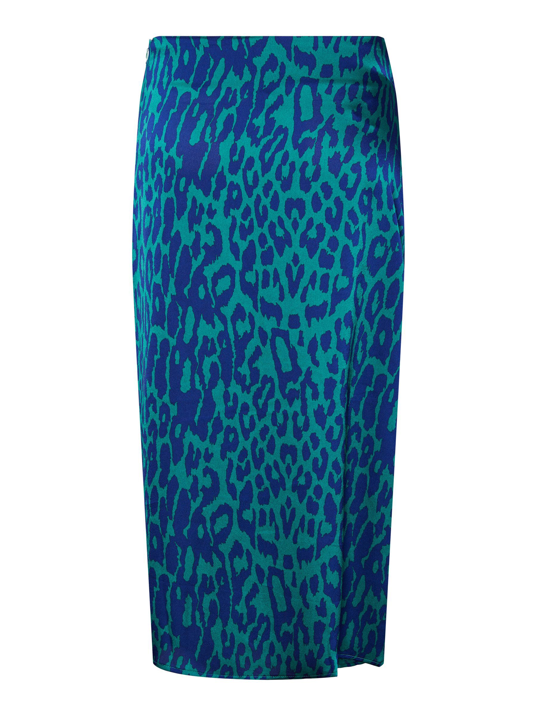 Leopard print pencil skirt blue clearance