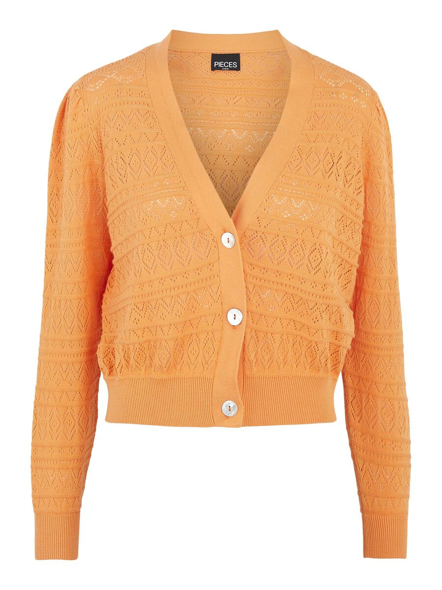 Pieces PCLEYA KNITTED CARDIGAN, Nectarine, highres - 17113601_Nectarine_001.jpg