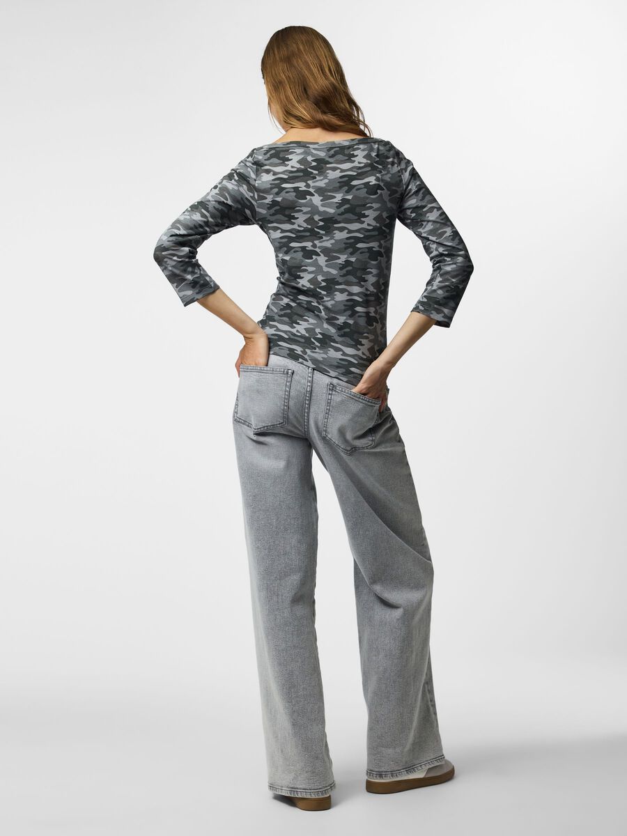 Product carousel image 2 PCPHOEBE BOATNECK 3/4 SLEEVED TOP, Light Grey Melange
