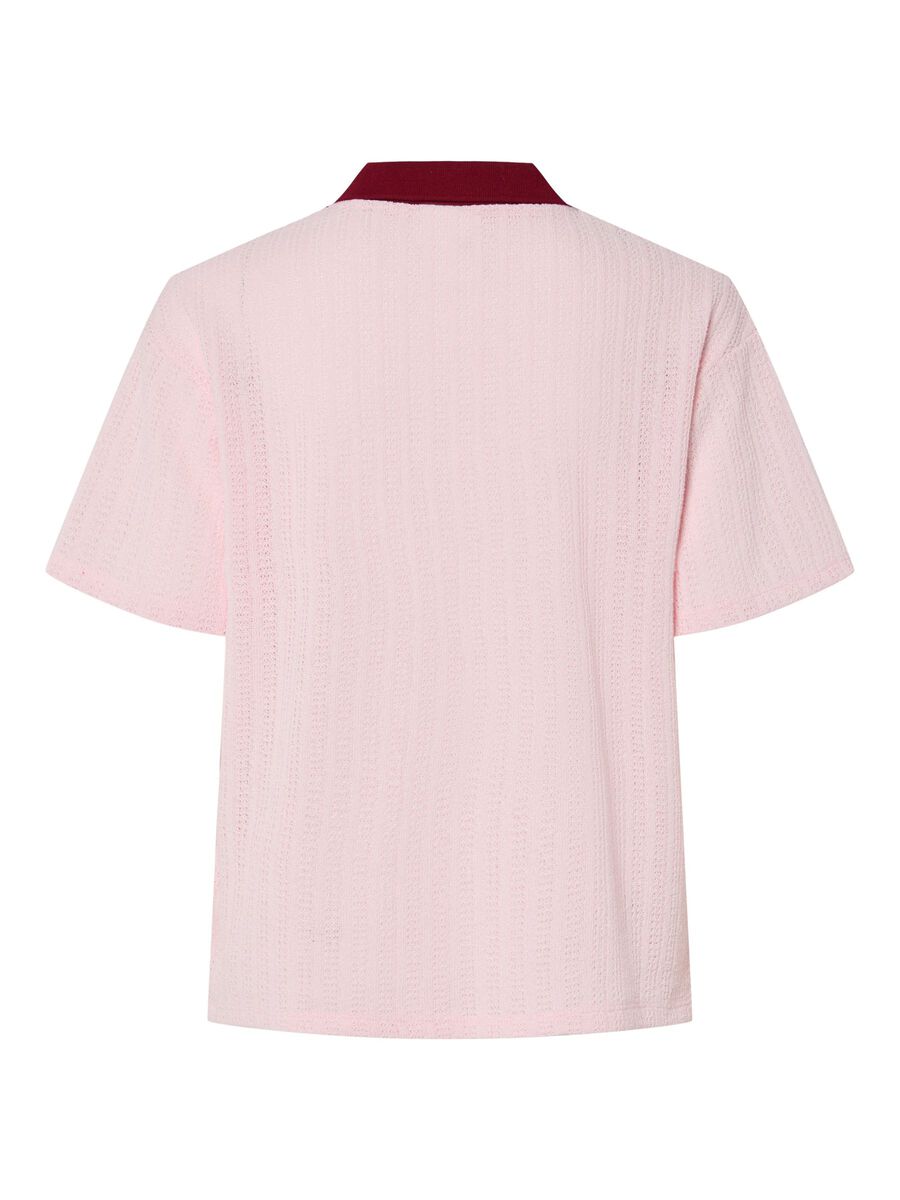 Pieces PCALYSIA SS OVERSIZED POLO SHIRT, Pink Tulle, highres - 17161252_PinkTulle_1222121_002.jpg
