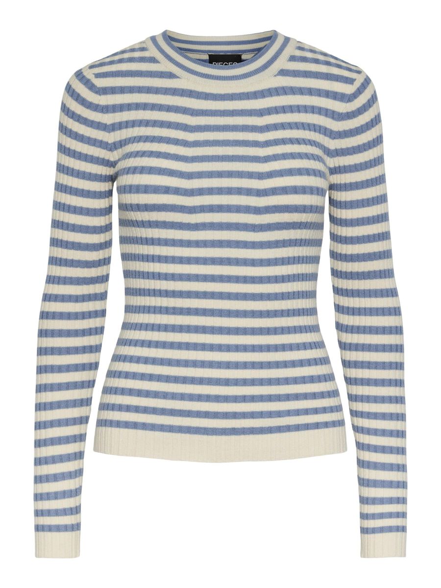Pieces PCCRISTA KNITTED PULLOVER, Faded Denim, highres - 17115047_FadedDenim_1038432_001.jpg