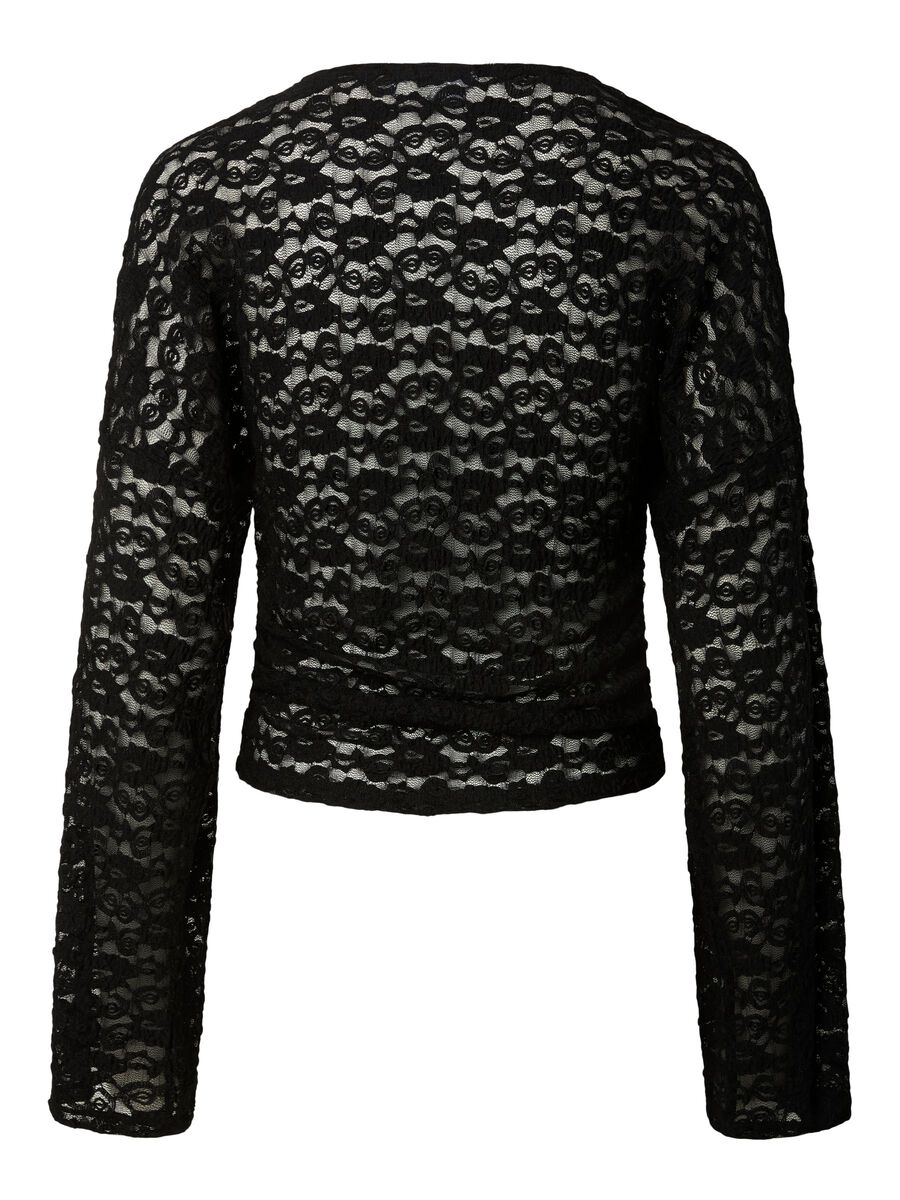 Carousel image 6 PCALLI LACE LONG SLEEVED TOP, Black