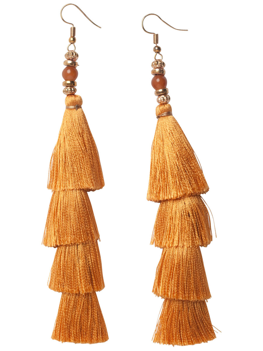 Pieces LONG TASSEL EARRINGS, Gold Colour, highres - 17088472_GoldColour_617648_001.jpg