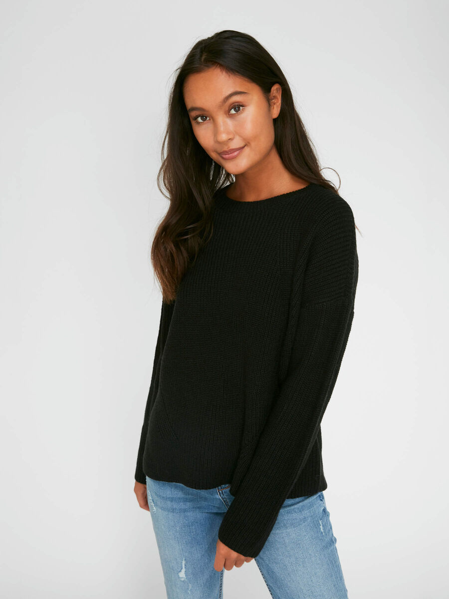 Pieces PATENTSTRICK PULLOVER, Black, highres - 17093438_Black_003.jpg