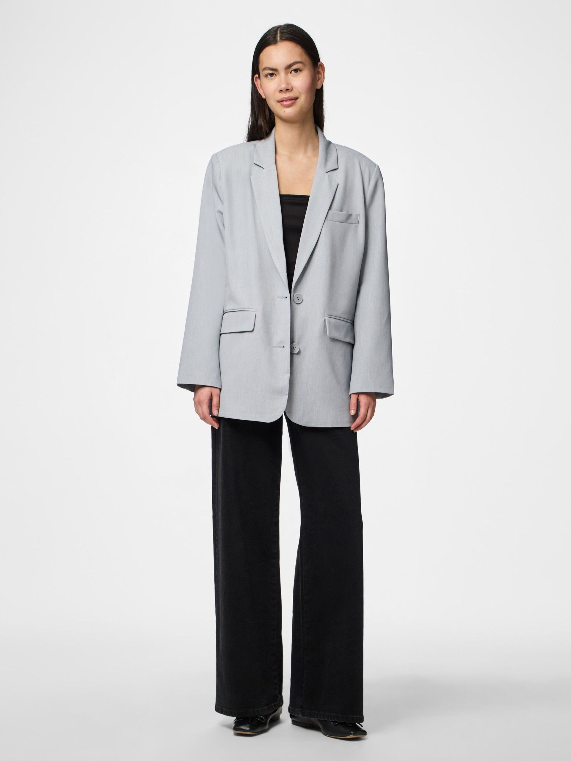Carousel image - PCKAMIL OVERSIZE-BLAZER, Light Grey Melange | 5