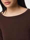 Product image thumbnail - PCPHOEBE BOATNECK 3/4 SLEEVED TOP, Hot Fudge | 4