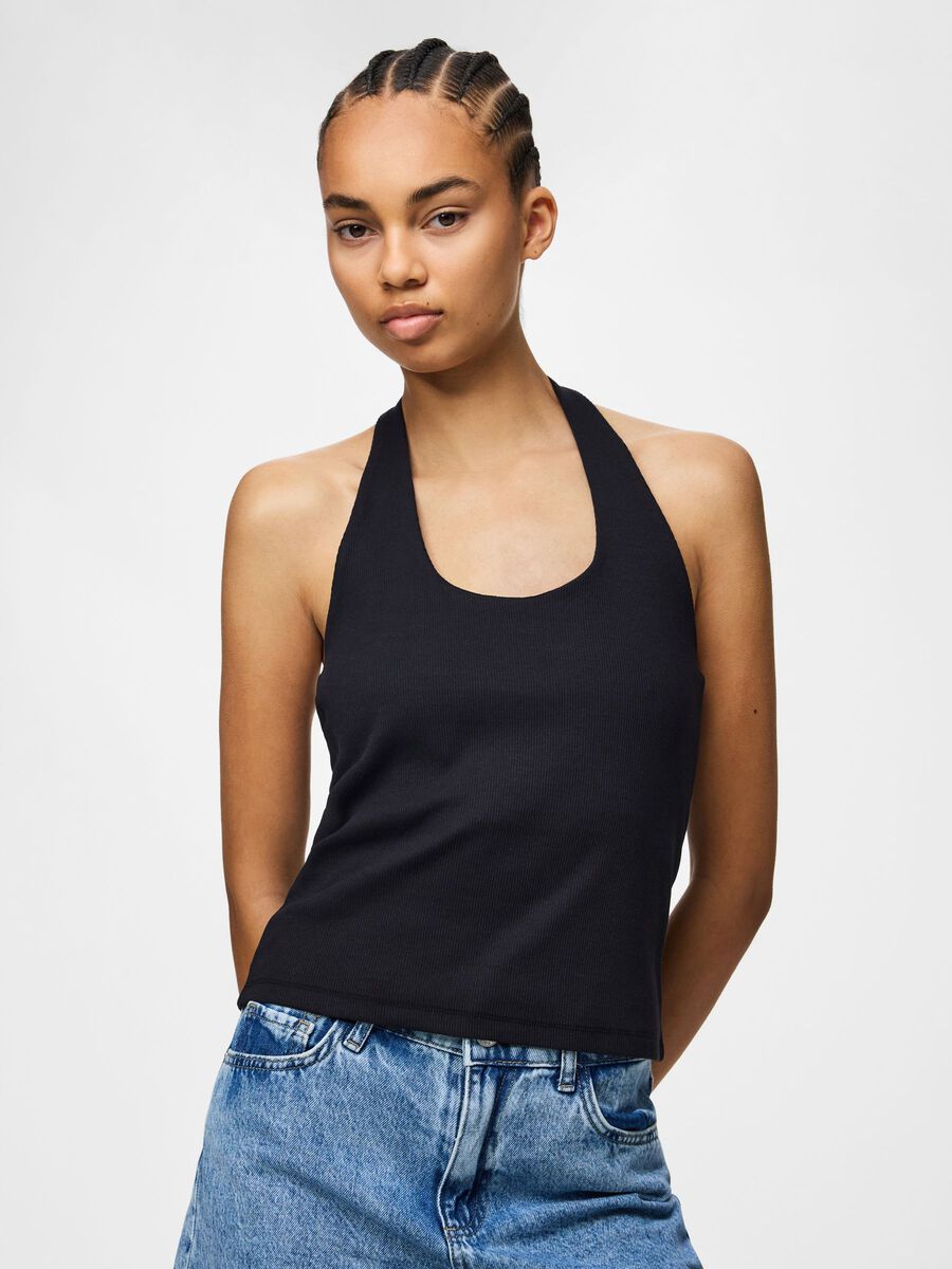 Product carousel image - PCMAY  HALTERNECK TOP, Black | 1