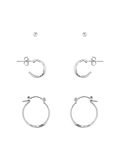 Pieces 3ER-PACK OHRRINGE, Silver Colour, highres - 17109208_SilverColour_001.jpg