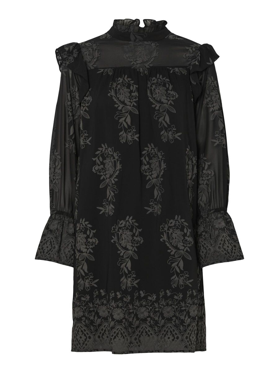 Pieces PCNOLIA JURK MET LANGE MOUWEN, Black, highres - 17160441_Black_001.jpg