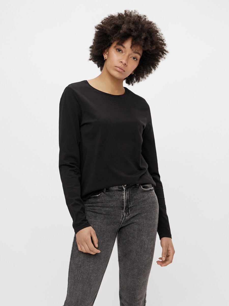 Pieces LANGÄRMELIGE BLUSE, Black, highres - 17112469_Black_003.jpg