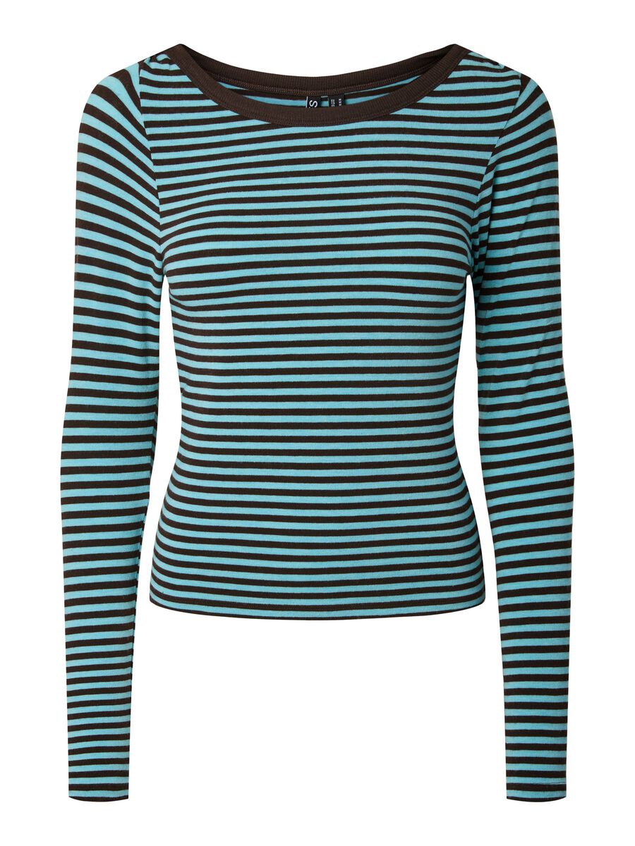 Carousel image 5 PCSOF BOATNECK  LONG SLEEVED TOP, Blue Radiance