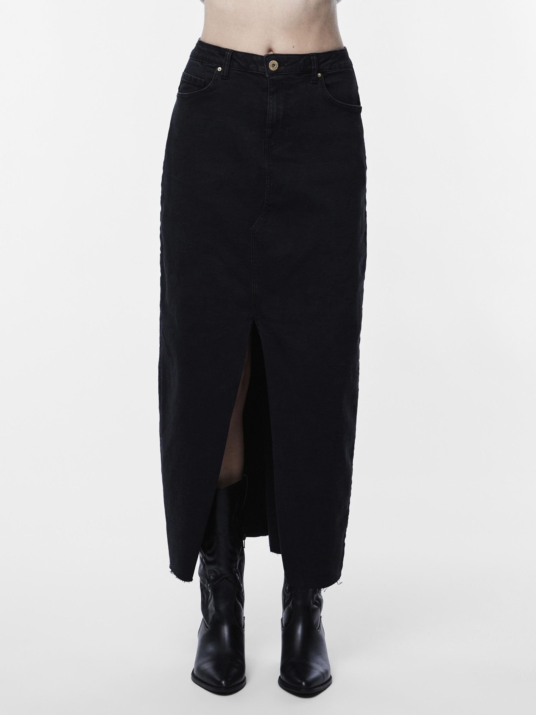 PCJESSIE DENIM SKIRT Black PIECES Sweden