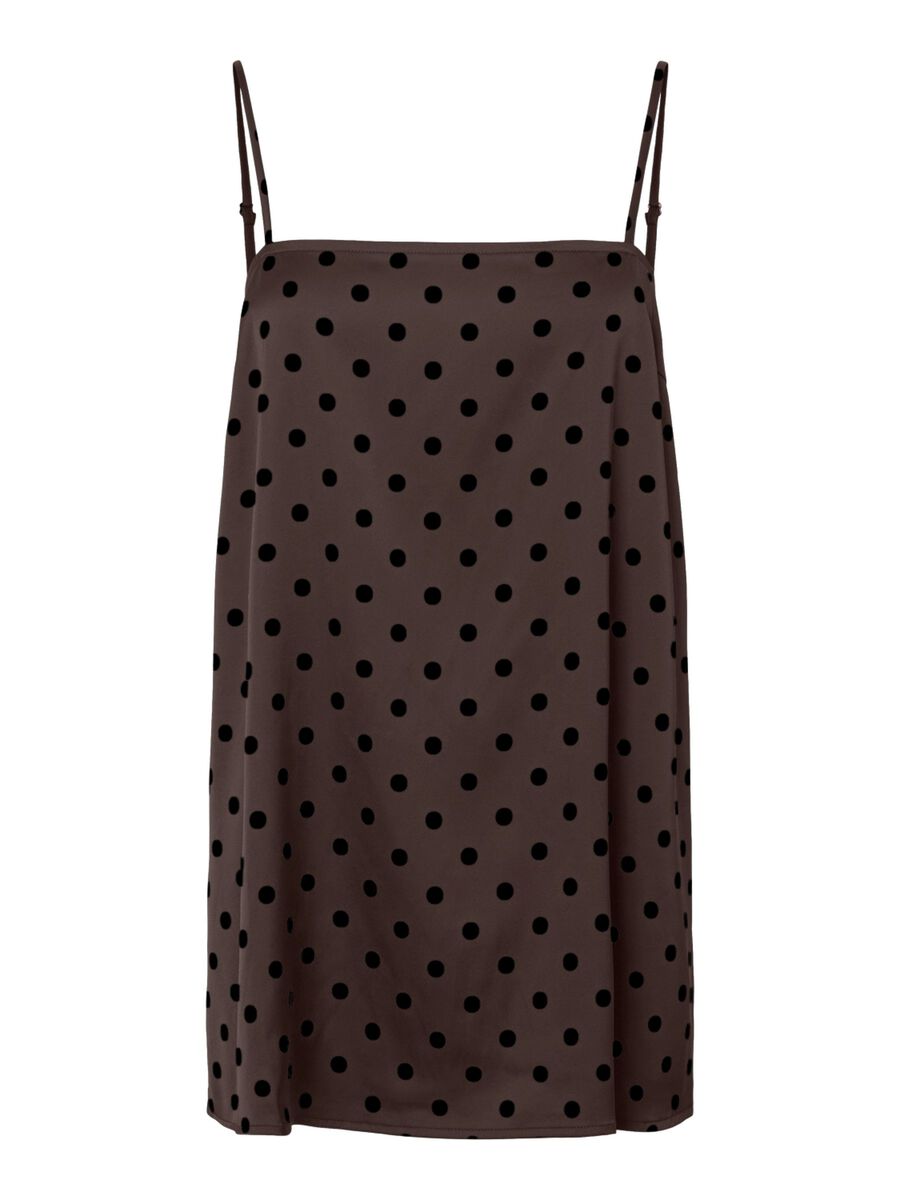 Product carousel image - PCJYTTA SATIJN TOP MET BANDJES, Hot Fudge | 2