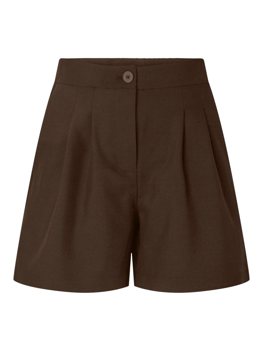 Carousel image - PCBOSELLA HW BUNDFALTEN SHORTS, Hot Fudge | 6
