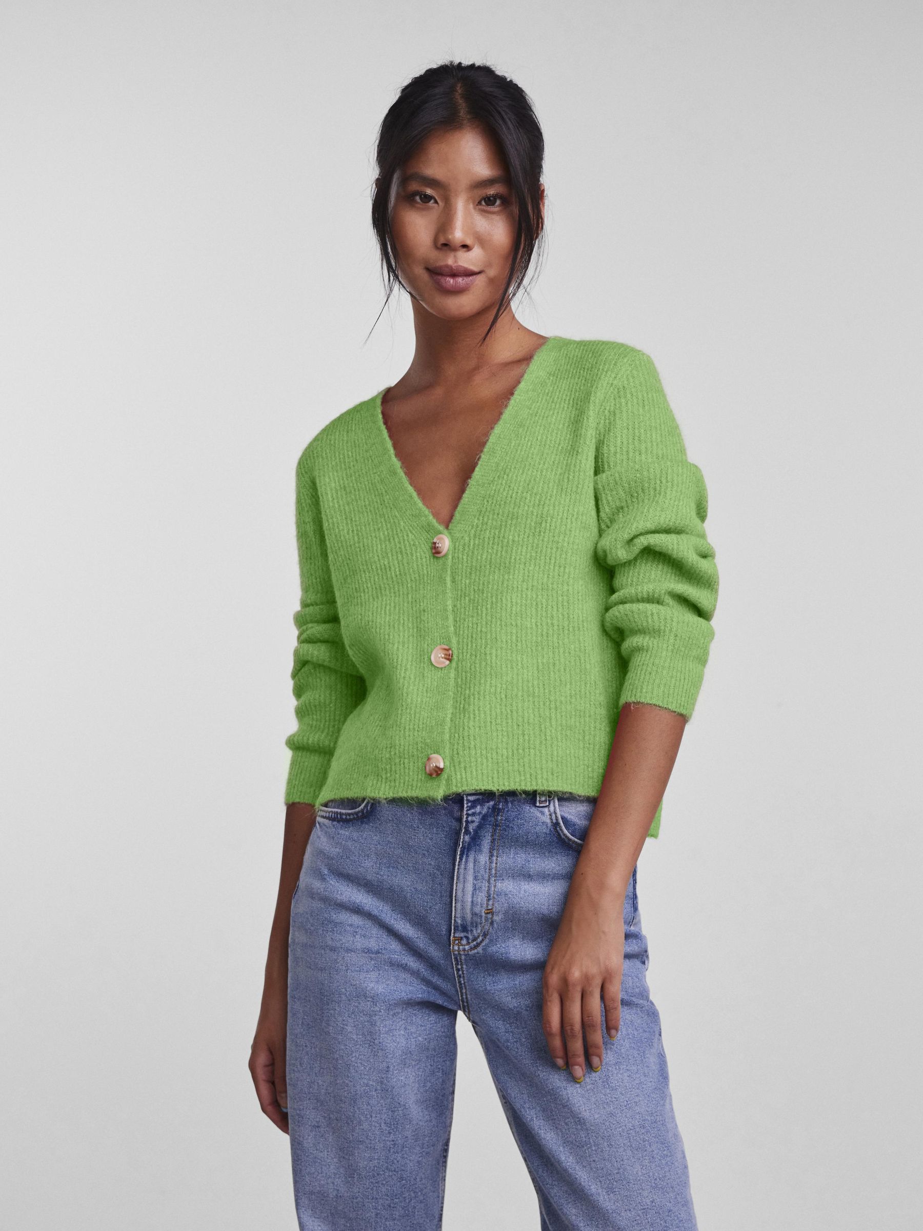 grass green cardigan