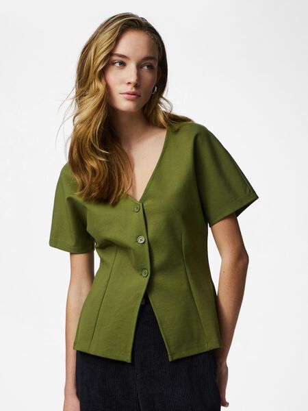 Pieces PCGUNHILD FITTED SHORT SLEEVED TOP, Sphagnum, highres - 17164320_Sphagnum_003.jpg