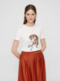 Pieces PRINTED COTTON T-SHIRT, Bright White, highres - 17101376_BrightWhite_737636_003.jpg