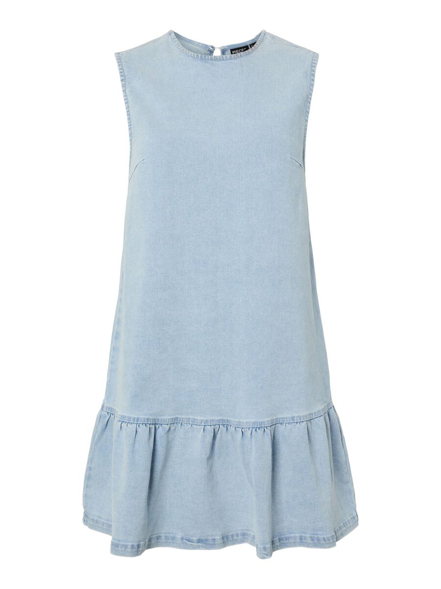 Pieces PCMONICA DENIM MINI DRESS, Light Blue Denim, highres - 17163967_LightBlueDenim_001.jpg