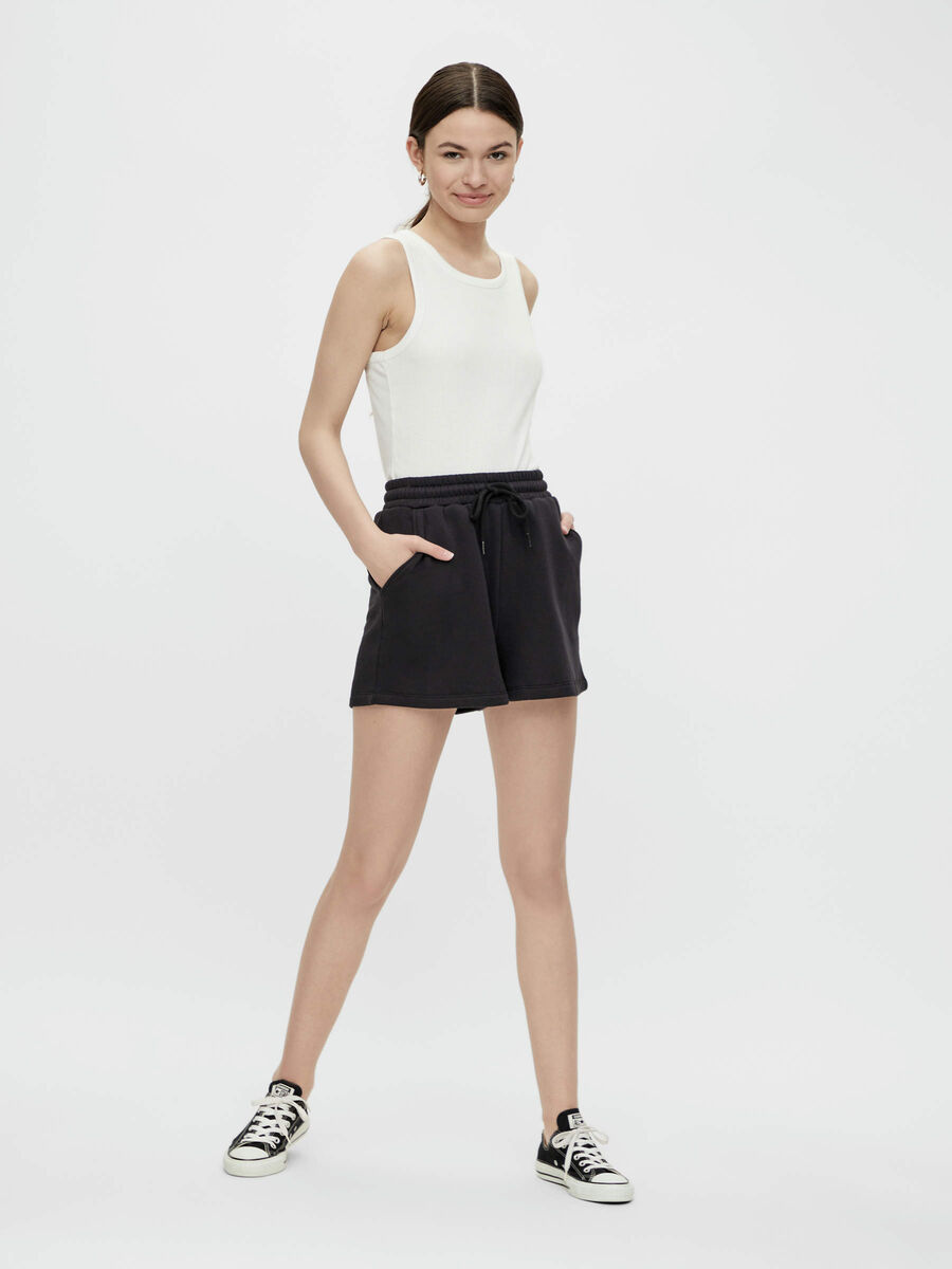 Pieces HIGH-WAIST SHORTS, Black, highres - 17118269_Black_005.jpg