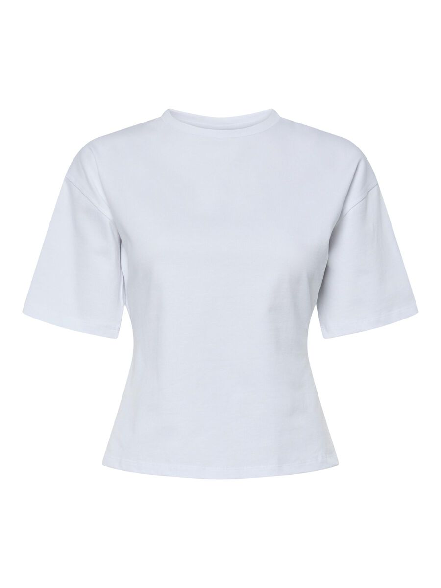 Pieces PCAMY ZIP  T-SHIRT, Bright White, highres - 17161196_BrightWhite_001.jpg