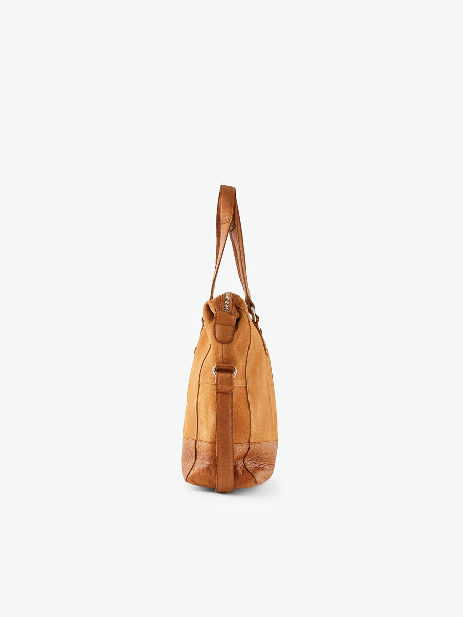 Pieces SUEDE TOTE BAG, Cognac, highres - 17094302_Cognac_004.jpg