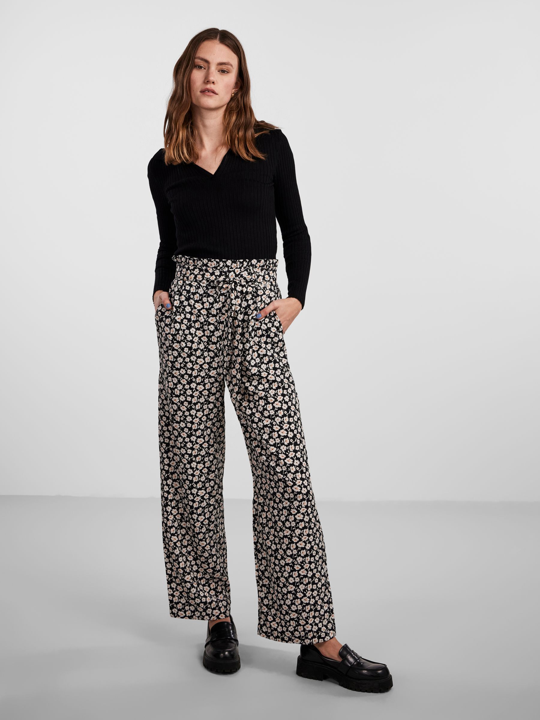 Snake print store paperbag trousers
