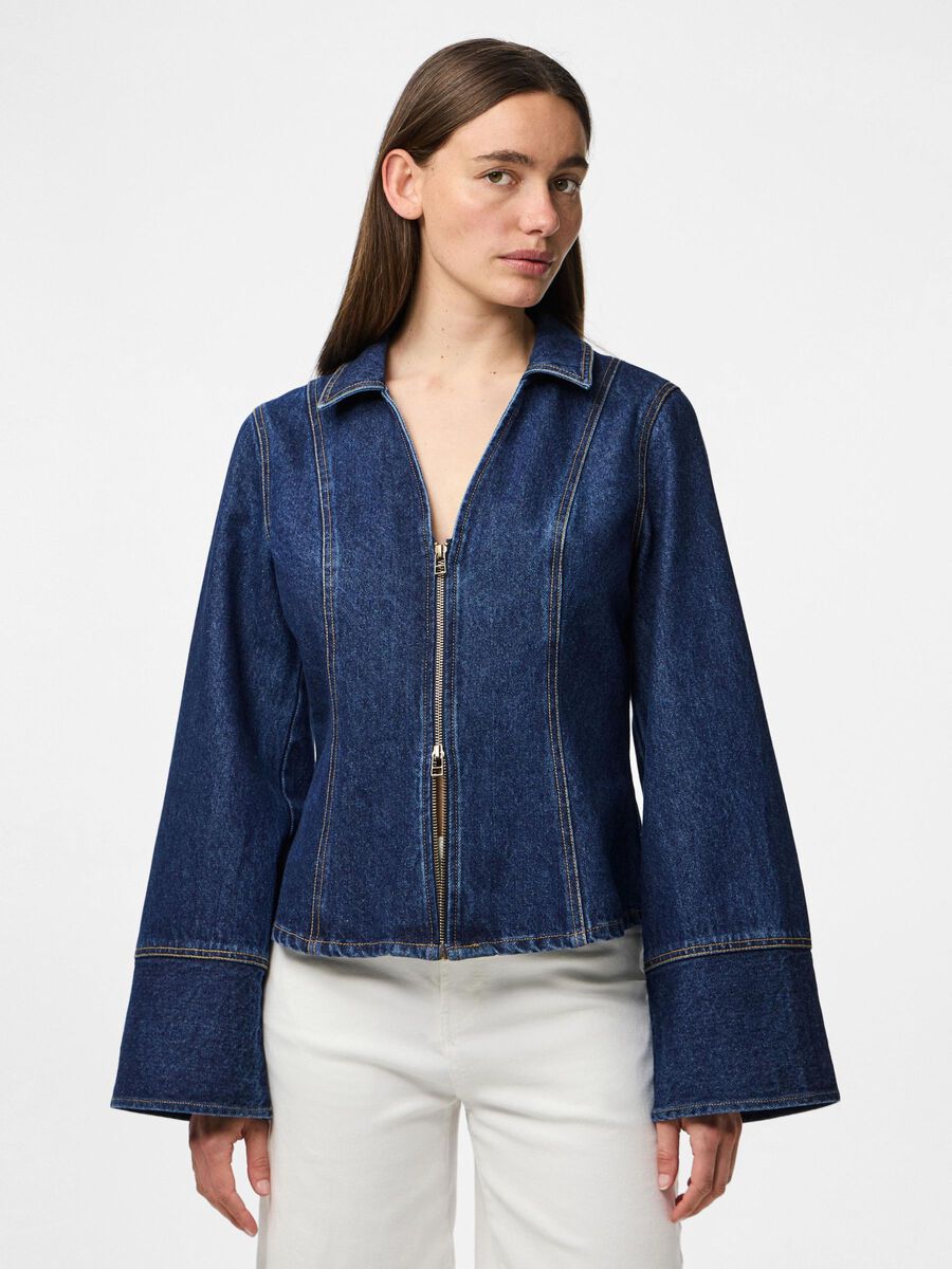 Pieces PCFLORA JEANSHEMD, Medium Blue Denim, highres - 17159455_MediumBlueDenim_003.jpg