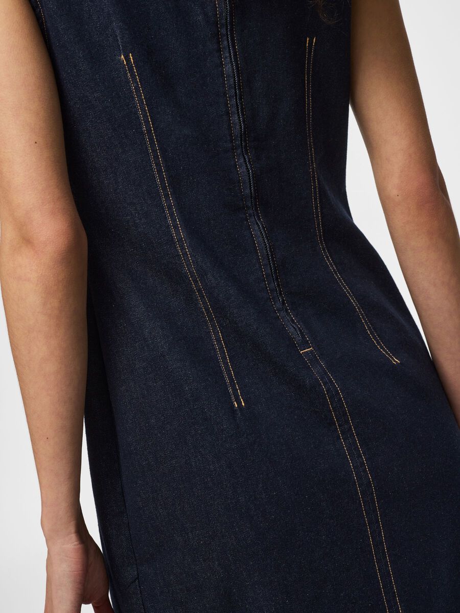 Carousel image - PCFRANNA DENIM MIDI DRESS, Dark Blue Denim | 6