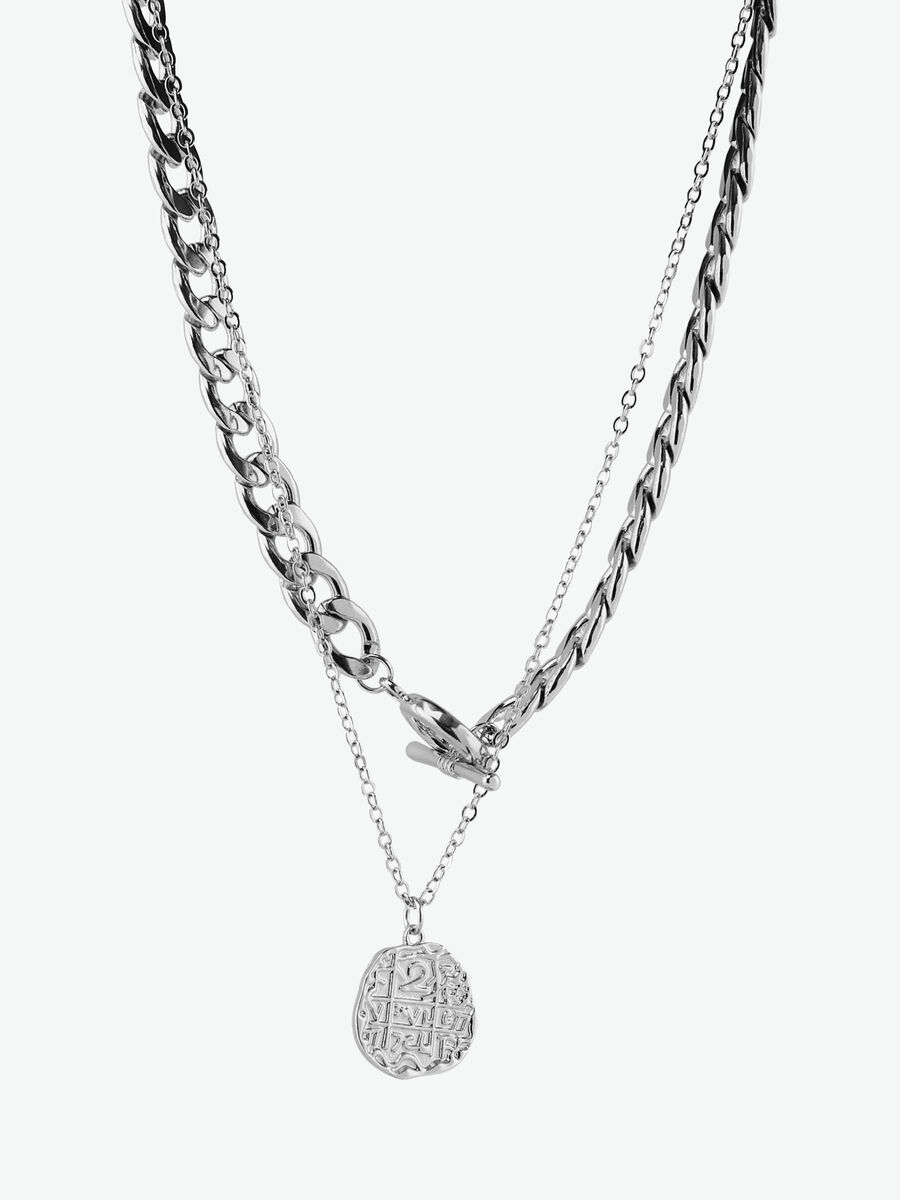 Pieces PLUSIEURS LIGNES COLLIER, Silver Colour, highres - 17118103_SilverColour_001.jpg