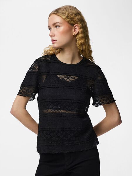 Pieces PCMIRO LACE T-SHIRT, Black, highres - 17166138_Black_003.jpg