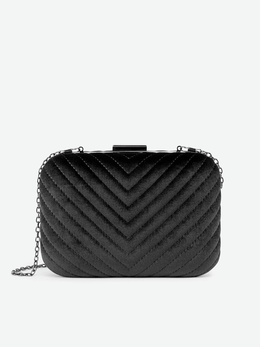 Carousel image - QUILTED VELVET CLUTCH, Black | 4
