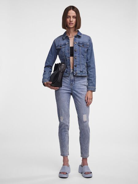 Pieces PCKESIA TM JEAN MOM, Light Blue Denim, highres - 17133996_LightBlueDenim_005.jpg