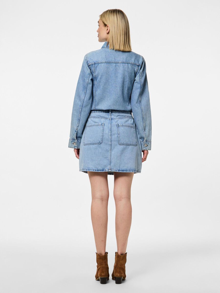Pieces PCSKY HW MINI JEANSROCK, Light Blue Denim, highres - 17155880_LightBlueDenim_004.jpg