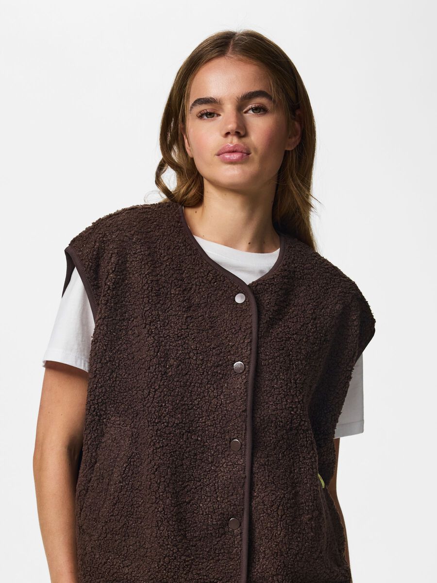Carousel image 6 PCKATTY TEDDY VEST, Hot Fudge