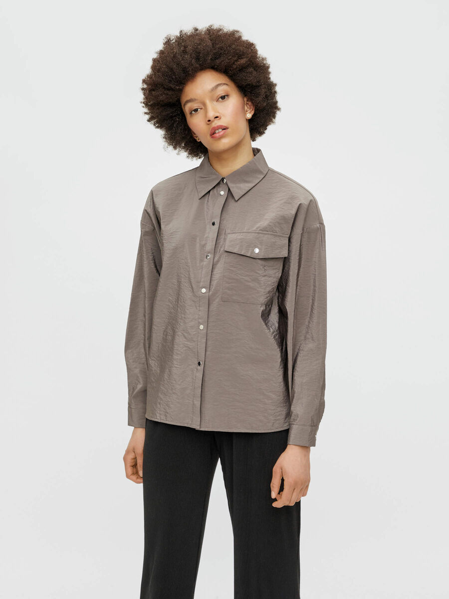 Pieces PCPYLLA LONG SLEEVED SHIRT, Antracit, highres - 17118301_Antracit_003.jpg