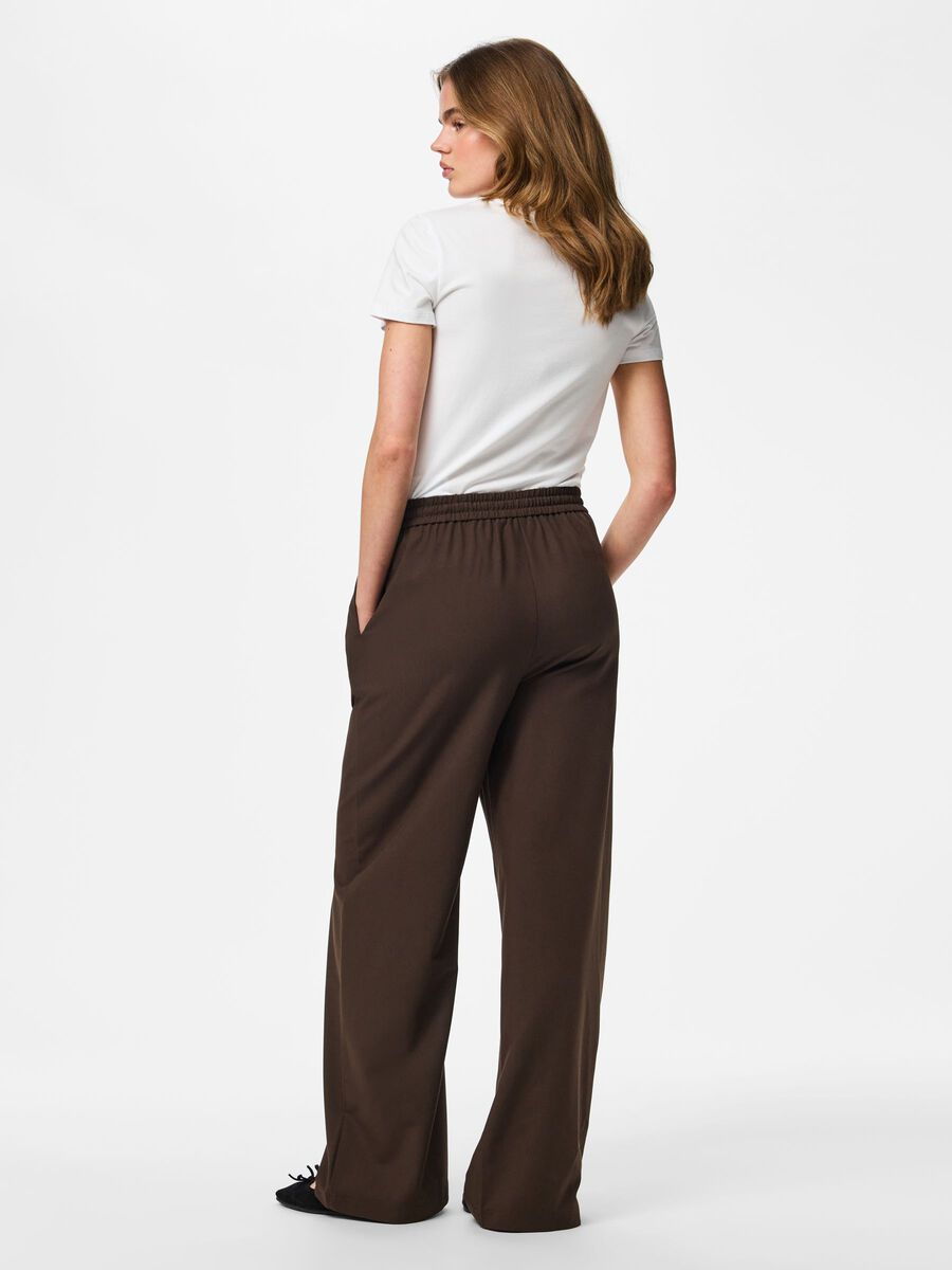 Product carousel image - PCBOSELLA HW WIDE-LEG TROUSERS, Hot Fudge | 2