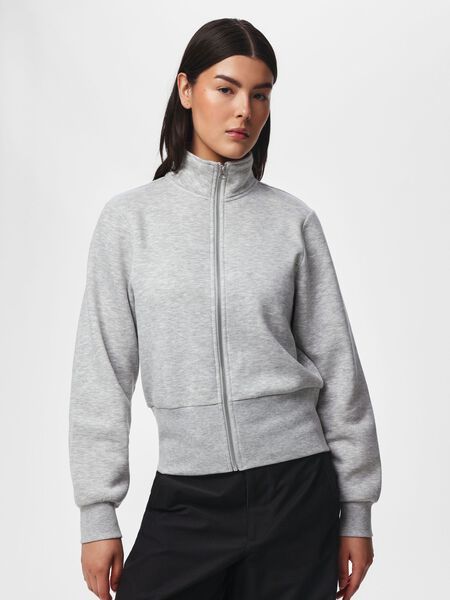 Pieces PCSALI CHILLI HIGH NECK  ZIPPED SWEATSHIRT, Light Grey Melange, highres - 17170613_LightGreyMelange_003.jpg