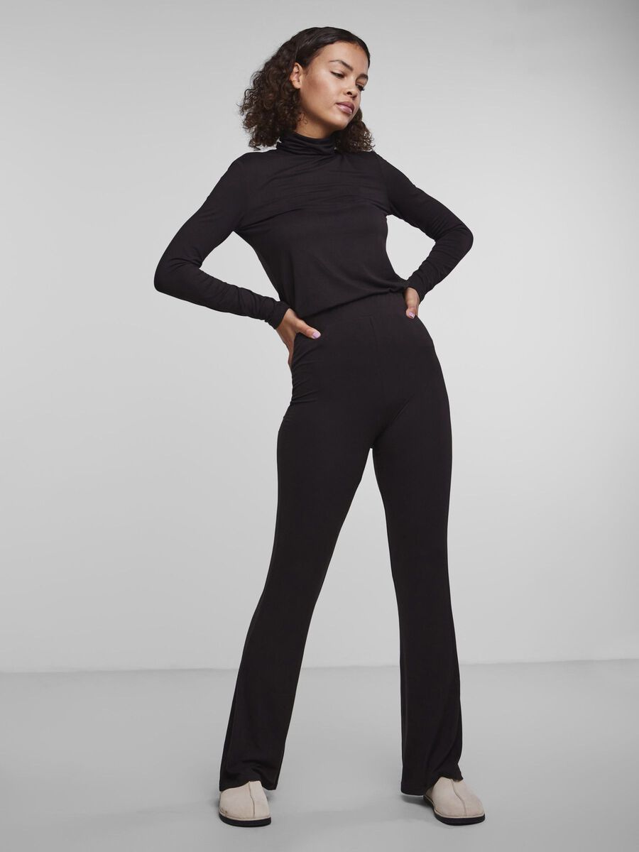 Pieces PCNALA FLARED TROUSERS, Black, highres - 17123712_Black_005.jpg