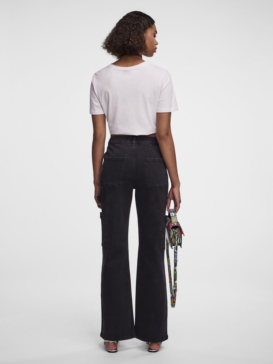 Pieces PCJOELLA CARGO TROUSERS, Black Denim, highres - 17143196_BlackDenim_004.jpg