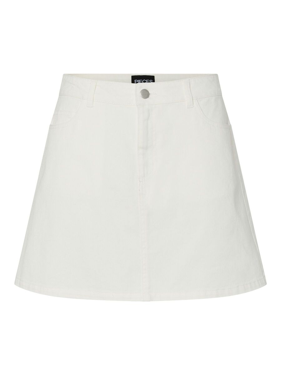 Product carousel image - PCABBI MINI DENIM SKIRT, Bright White | 1