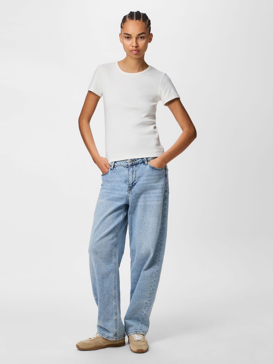 Product carousel image - PCMAY RIBBET T-SKJORTE, Bright White | 2