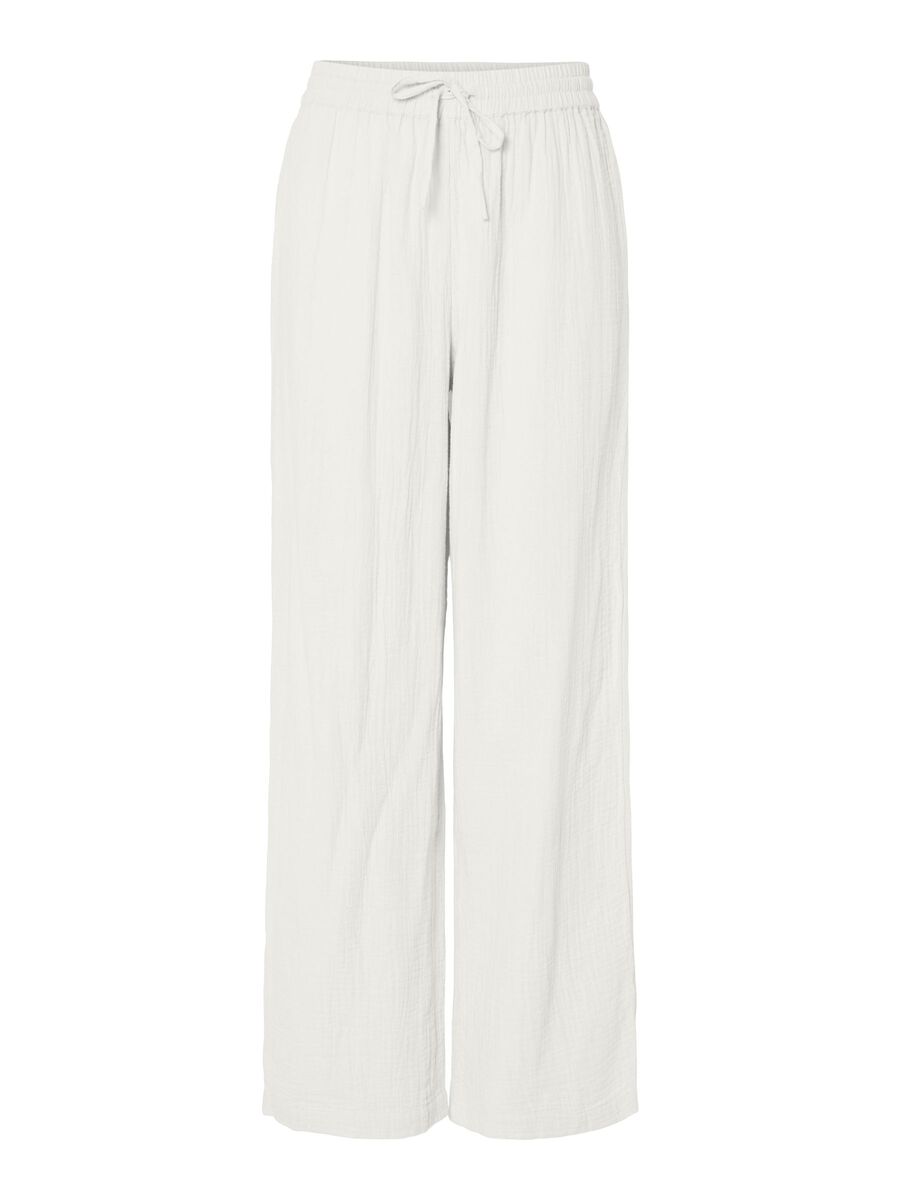 Pieces PCSASTINA HW MUSSELIN WIDE-LEG TROUSERS, Cloud Dancer, highres - 17156473_CloudDancer_001.jpg