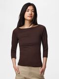Product image thumbnail - PCPHOEBE BOATNECK 3/4 SLEEVED TOP, Hot Fudge | 1