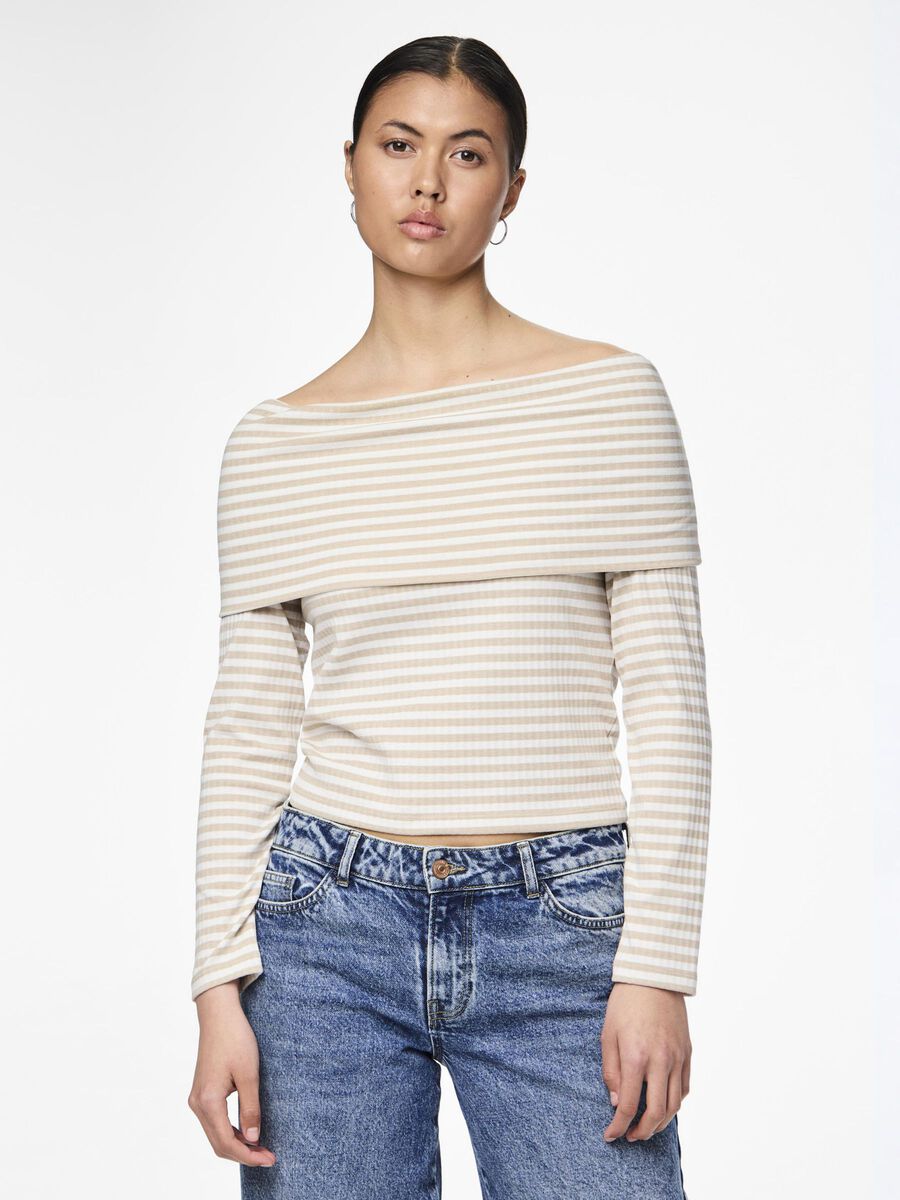 Pieces PCLAYA OFF-SHOULDER TOP, Bright White, highres - 17156179_BrightWhite_1167614_003.jpg