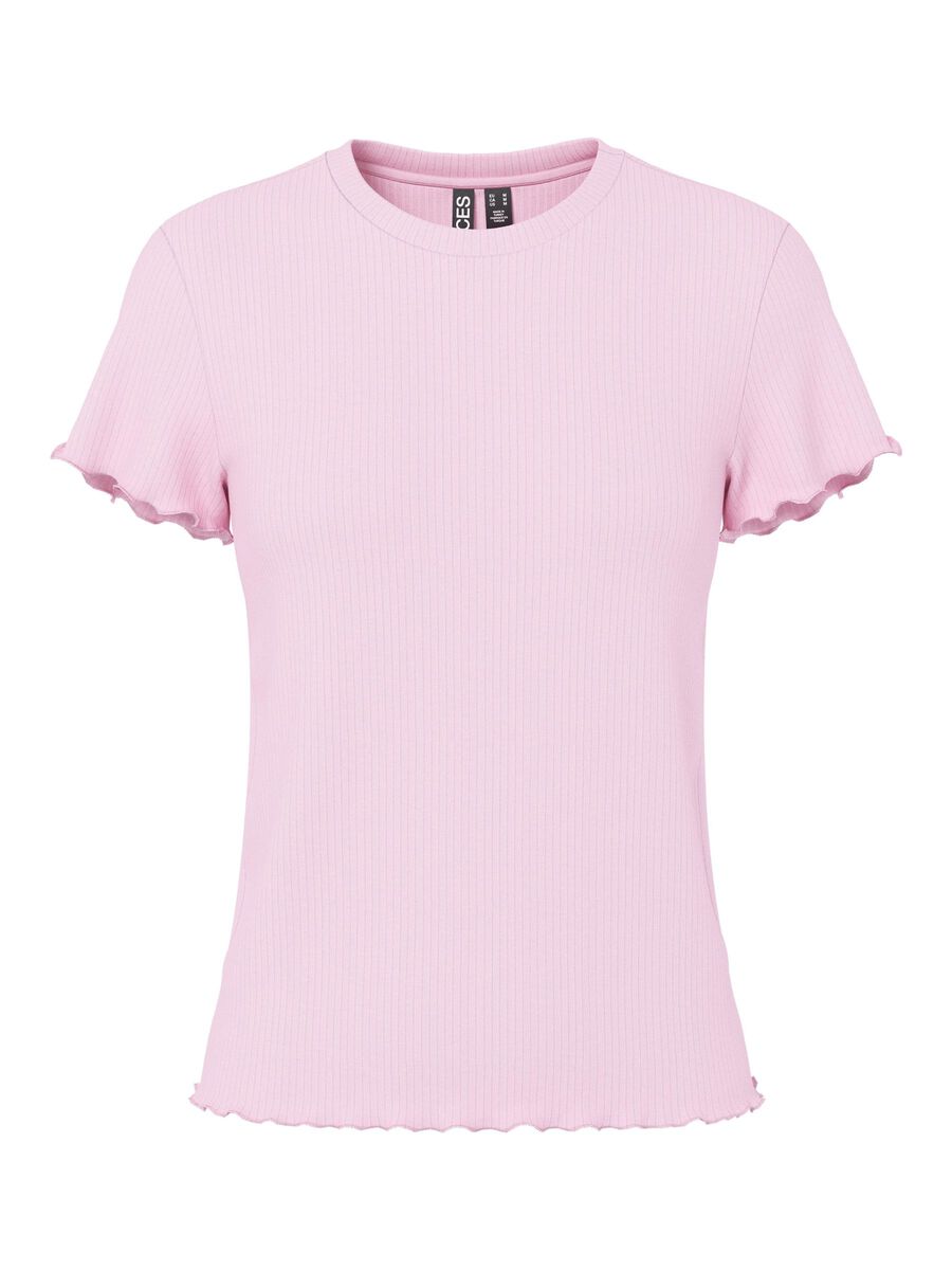 Pieces PCNICCA RIBBED T-SHIRT, Roseate Spoonbill, highres - 17120085_RoseateSpoonbill_001.jpg