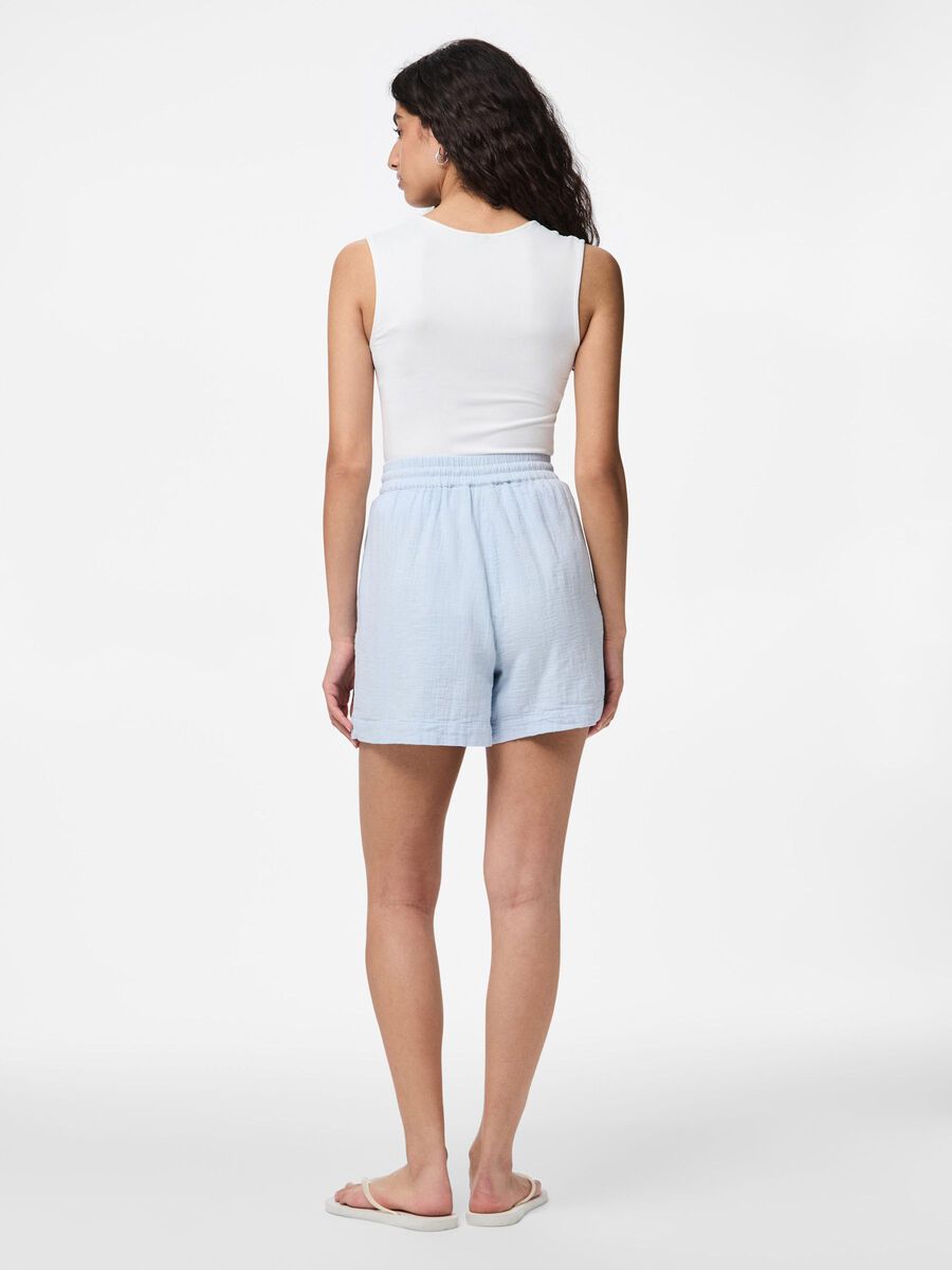Pieces PCSASTINA HW MUSSELIN SHORTS, Cashmere Blue, highres - 17156470_CashmereBlue_004.jpg
